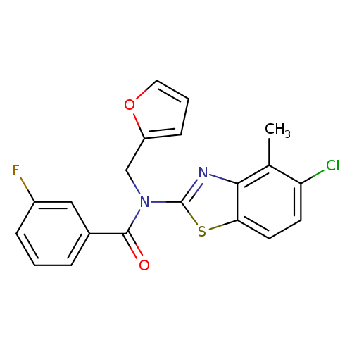 N-(5-chloro-4-methyl-1,3-benzothiazol-2-yl)-3-fluoro-N-[(furan-2-yl)methyl]benzamide
