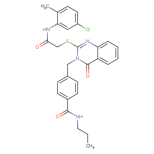 4-{[2-({[(5-chloro-2-methylphenyl)carbamoyl]methyl}sulfanyl)-4-oxo-3,4-dihydroquinazolin-3-yl]methyl}-N-propylbenzamide