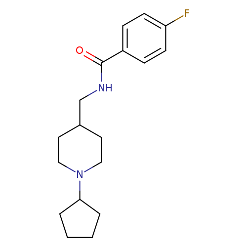 N-[(1-cyclopentylpiperidin-4-yl)methyl]-4-fluorobenzamide