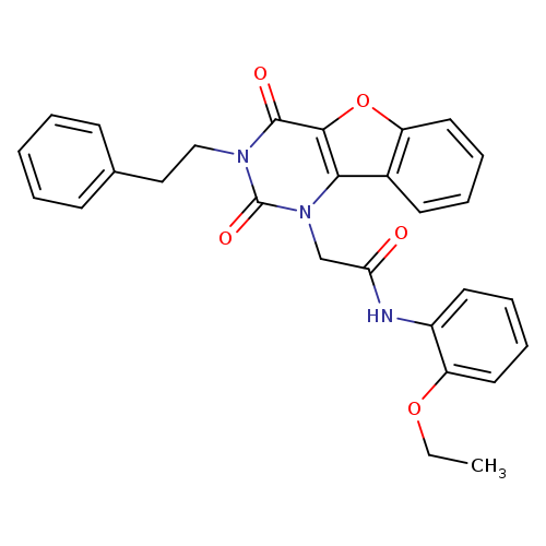 2-[4,6-dioxo-5-(2-phenylethyl)-8-oxa-3,5-diazatricyclo[7.4.0.0^{2,7}]trideca-1(9),2(7),10,12-tetraen-3-yl]-N-(2-ethoxyphenyl)acetamide