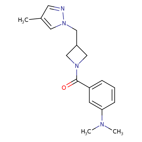 N,N-dimethyl-3-{3-[(4-methyl-1H-pyrazol-1-yl)methyl]azetidine-1-carbonyl}aniline