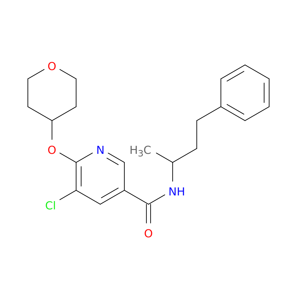 5-chloro-6-(oxan-4-yloxy)-N-(4-phenylbutan-2-yl)pyridine-3-carboxamide