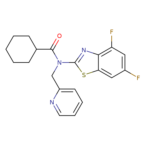 N-(4,6-difluoro-1,3-benzothiazol-2-yl)-N-[(pyridin-2-yl)methyl]cyclohexanecarboxamide