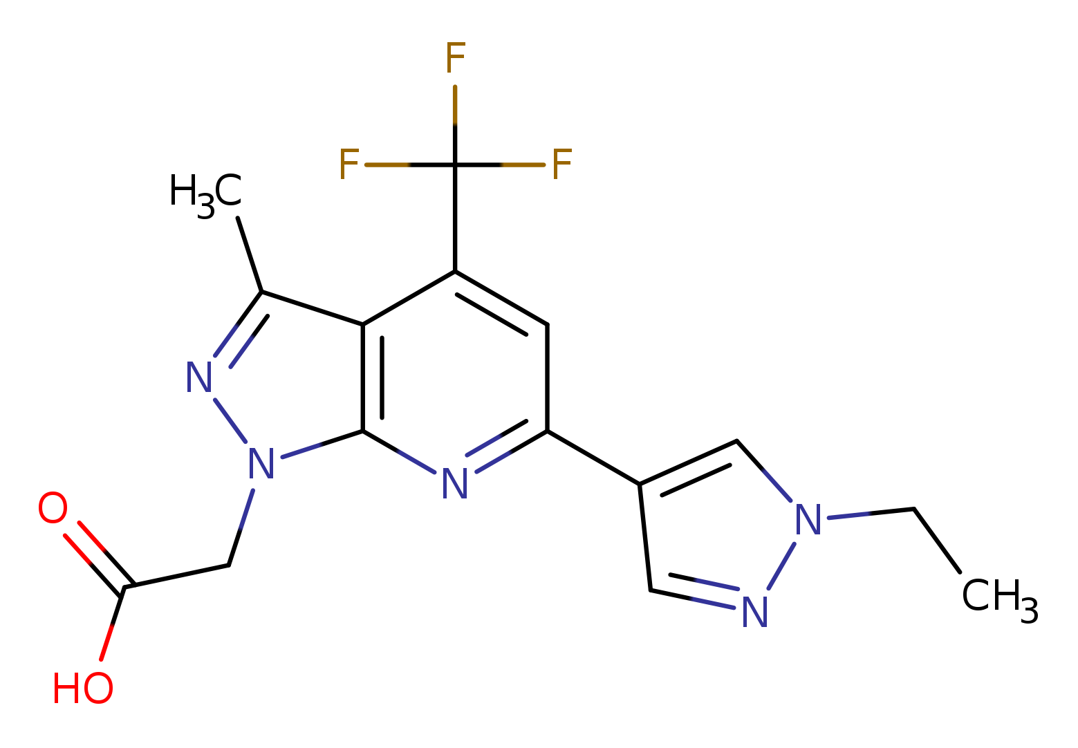 2-[6-(1-ethyl-1H-pyrazol-4-yl)-3-methyl-4-(trifluoromethyl)-1H-pyrazolo[3,4-b]pyridin-1-yl]acetic acid