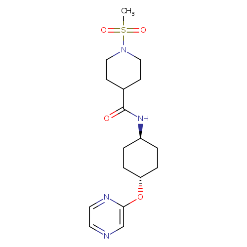 1-methanesulfonyl-N-[(1r,4r)-4-(pyrazin-2-yloxy)cyclohexyl]piperidine-4-carboxamide