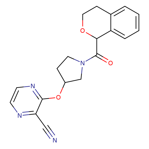 3-{[1-(3,4-dihydro-1H-2-benzopyran-1-carbonyl)pyrrolidin-3-yl]oxy}pyrazine-2-carbonitrile