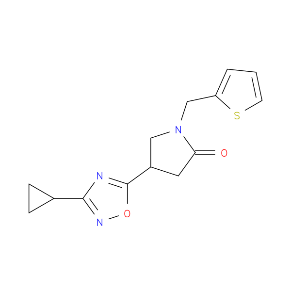 4-(3-cyclopropyl-1,2,4-oxadiazol-5-yl)-1-[(thiophen-2-yl)methyl]pyrrolidin-2-one
