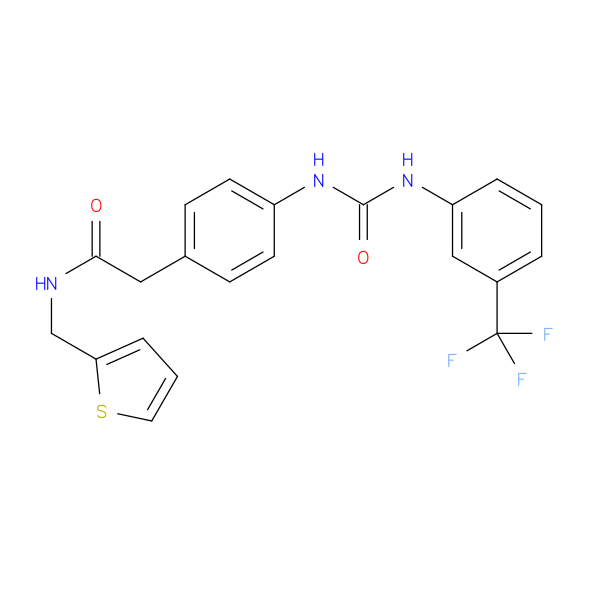 N-[(thiophen-2-yl)methyl]-2-[4-({[3-(trifluoromethyl)phenyl]carbamoyl}amino)phenyl]acetamide