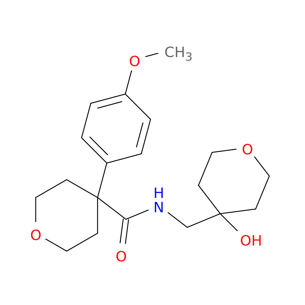 N-[(4-hydroxyoxan-4-yl)methyl]-4-(4-methoxyphenyl)oxane-4-carboxamide