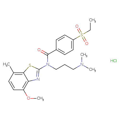 N-[3-(dimethylamino)propyl]-4-(ethanesulfonyl)-N-(4-methoxy-7-methyl-1,3-benzothiazol-2-yl)benzamide hydrochloride