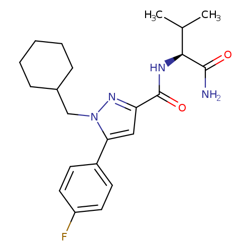 (S)-N-(1-amino-3-methyl-1-oxobutan-2-yl)-1-(cyclohexylmethyl)-5-(4-fluorophenyl)-1H-pyrazole-3-carboxamide