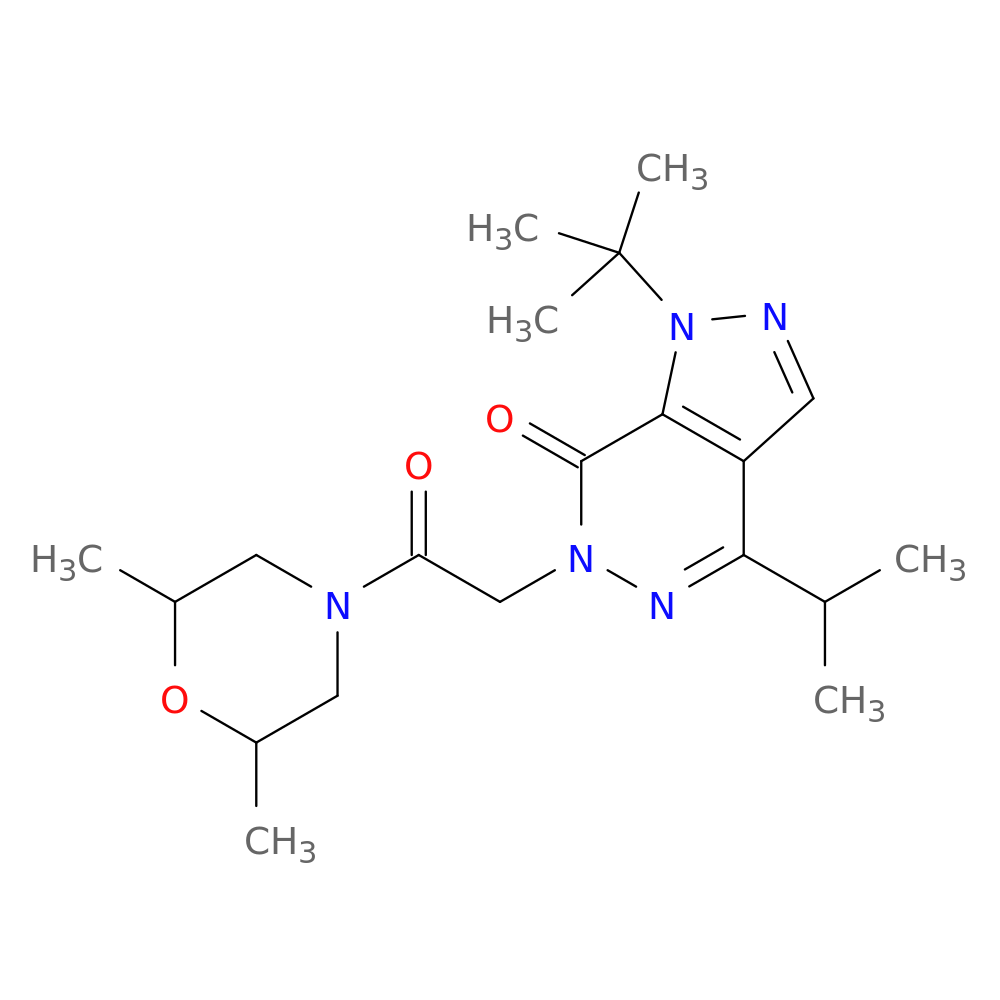 1-tert-butyl-6-[2-(2,6-dimethylmorpholin-4-yl)-2-oxoethyl]-4-(propan-2-yl)-1H,6H,7H-pyrazolo[3,4-d]pyridazin-7-one