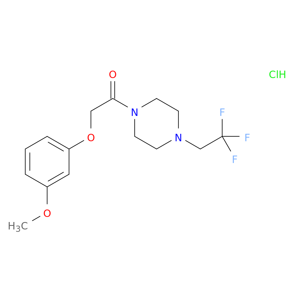 2-(3-methoxyphenoxy)-1-[4-(2,2,2-trifluoroethyl)piperazin-1-yl]ethan-1-one hydrochloride