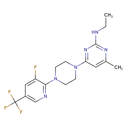 N-ethyl-4-{4-[3-fluoro-5-(trifluoromethyl)pyridin-2-yl]piperazin-1-yl}-6-methylpyrimidin-2-amine