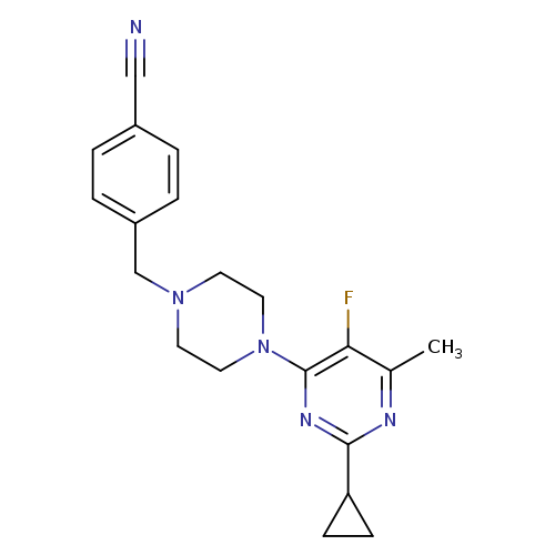 4-{[4-(2-cyclopropyl-5-fluoro-6-methylpyrimidin-4-yl)piperazin-1-yl]methyl}benzonitrile