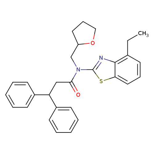 N-(4-ethyl-1,3-benzothiazol-2-yl)-N-[(oxolan-2-yl)methyl]-3,3-diphenylpropanamide
