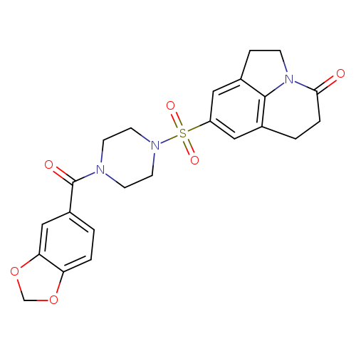 6-{[4-(2H-1,3-benzodioxole-5-carbonyl)piperazin-1-yl]sulfonyl}-1-azatricyclo[6.3.1.0^{4,12}]dodeca-4(12),5,7-trien-11-one