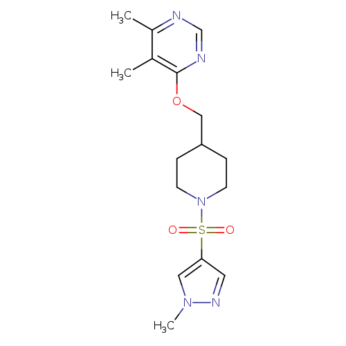 4,5-dimethyl-6-({1-[(1-methyl-1H-pyrazol-4-yl)sulfonyl]piperidin-4-yl}methoxy)pyrimidine