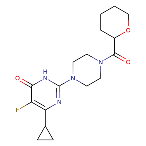 6-cyclopropyl-5-fluoro-2-[4-(oxane-2-carbonyl)piperazin-1-yl]-3,4-dihydropyrimidin-4-one