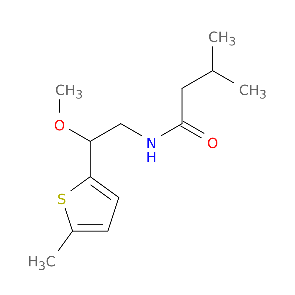 N-[2-methoxy-2-(5-methylthiophen-2-yl)ethyl]-3-methylbutanamide