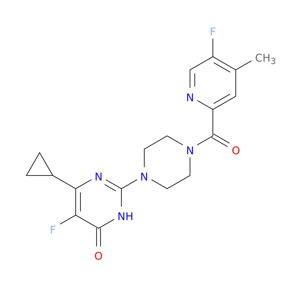6-cyclopropyl-5-fluoro-2-[4-(5-fluoro-4-methylpyridine-2-carbonyl)piperazin-1-yl]-3,4-dihydropyrimidin-4-one