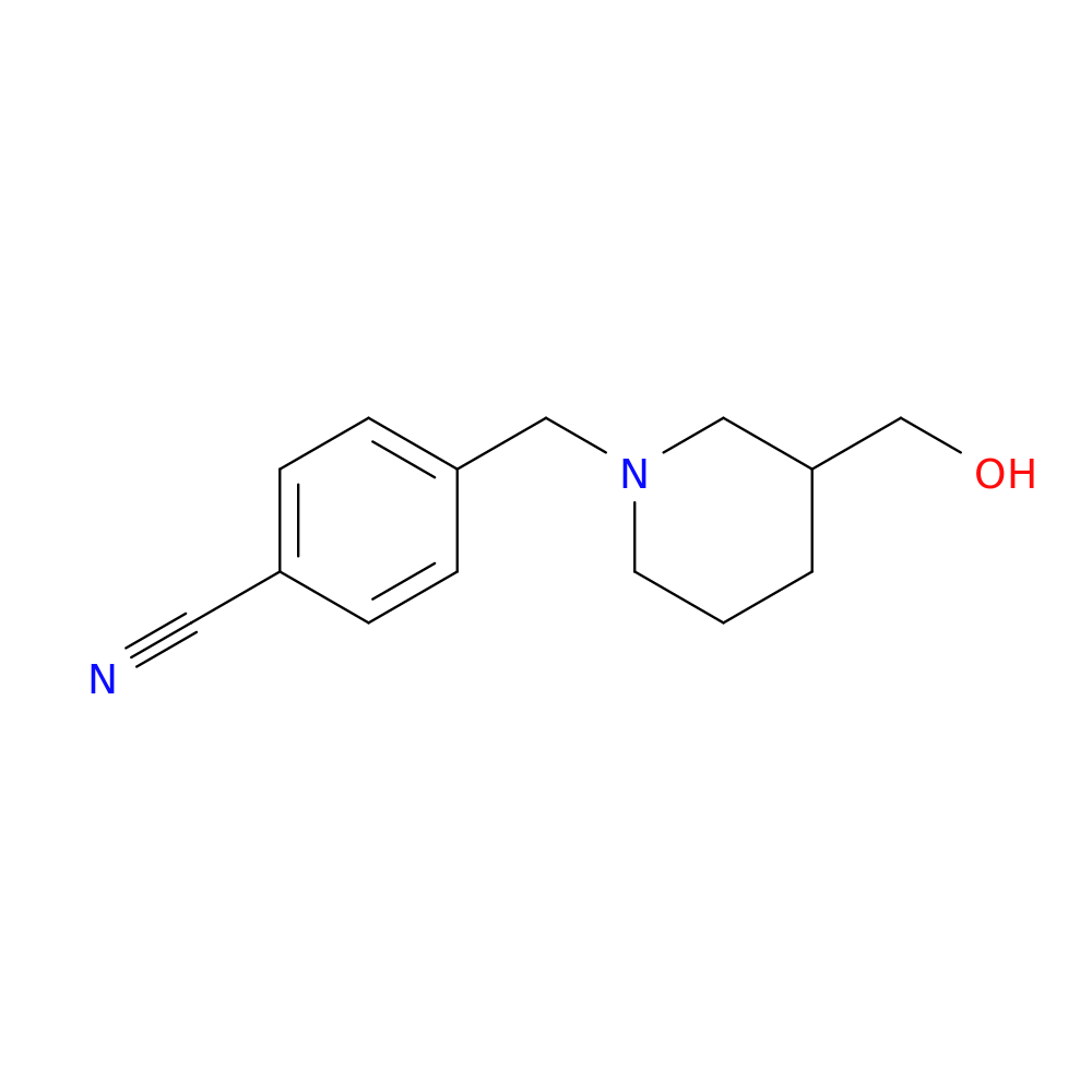 4-((3-(Hydroxymethyl)piperidin-1-yl)methyl)benzonitrile