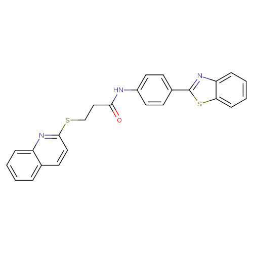 N-[4-(1,3-benzothiazol-2-yl)phenyl]-3-(quinolin-2-ylsulfanyl)propanamide