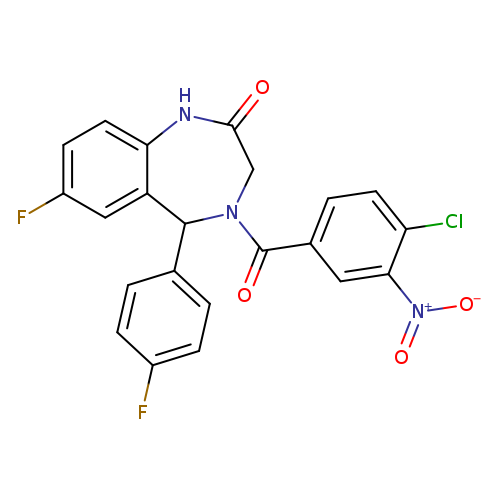 4-(4-chloro-3-nitrobenzoyl)-7-fluoro-5-(4-fluorophenyl)-2,3,4,5-tetrahydro-1H-1,4-benzodiazepin-2-one