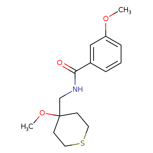 3-methoxy-N-[(4-methoxythian-4-yl)methyl]benzamide