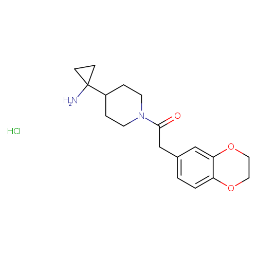 1-[4-(1-aminocyclopropyl)piperidin-1-yl]-2-(2,3-dihydro-1,4-benzodioxin-6-yl)ethan-1-one hydrochloride