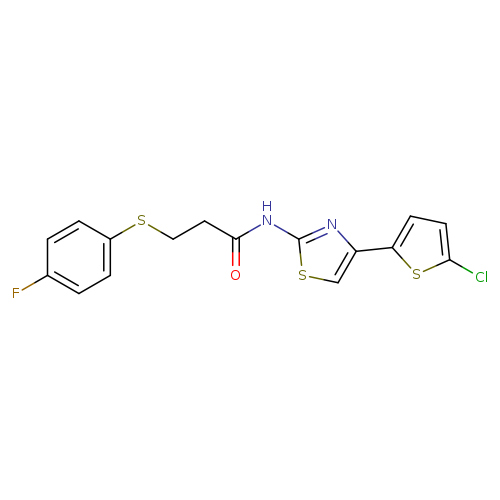 N-[4-(5-chlorothiophen-2-yl)-1,3-thiazol-2-yl]-3-[(4-fluorophenyl)sulfanyl]propanamide