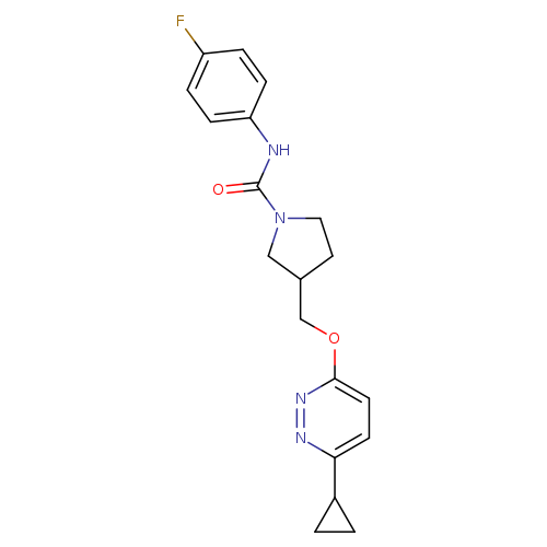 3-{[(6-cyclopropylpyridazin-3-yl)oxy]methyl}-N-(4-fluorophenyl)pyrrolidine-1-carboxamide