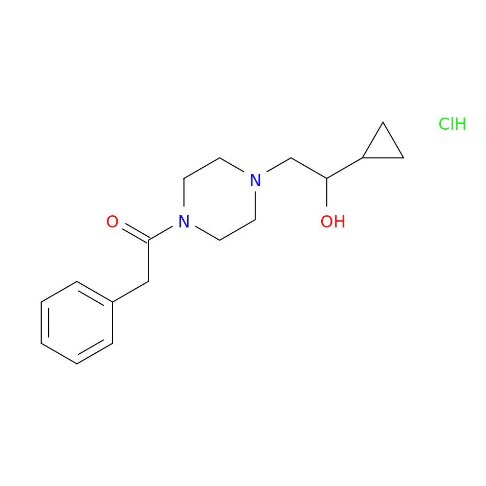 1-[4-(2-cyclopropyl-2-hydroxyethyl)piperazin-1-yl]-2-phenylethan-1-one hydrochloride