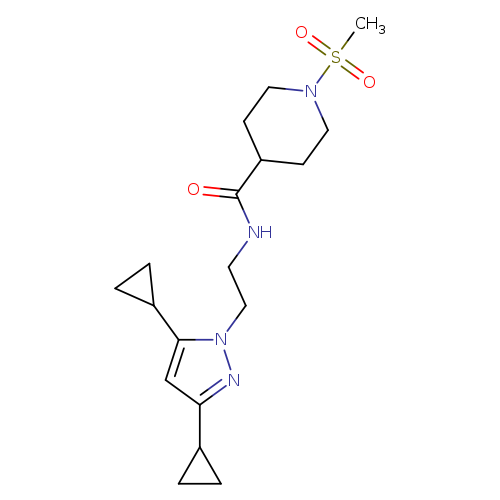 N-[2-(3,5-dicyclopropyl-1H-pyrazol-1-yl)ethyl]-1-methanesulfonylpiperidine-4-carboxamide