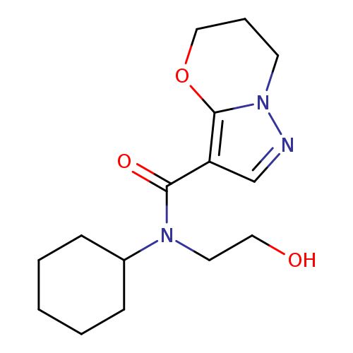 N-cyclohexyl-N-(2-hydroxyethyl)-5H,6H,7H-pyrazolo[3,2-b][1,3]oxazine-3-carboxamide