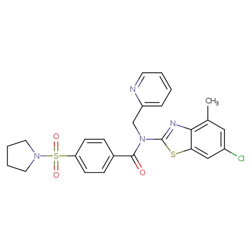 N-(6-chloro-4-methyl-1,3-benzothiazol-2-yl)-N-[(pyridin-2-yl)methyl]-4-(pyrrolidine-1-sulfonyl)benzamide