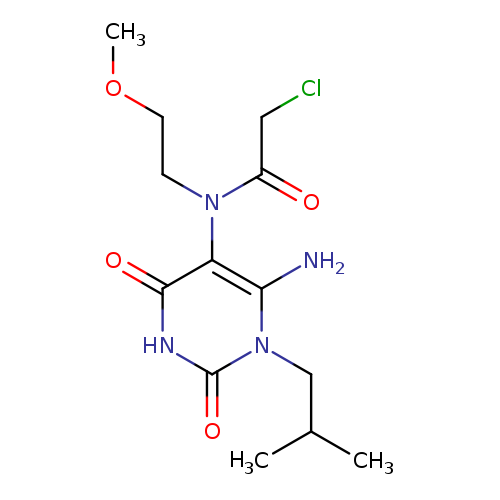 N-[6-amino-1-(2-methylpropyl)-2,4-dioxo-1,2,3,4-tetrahydropyrimidin-5-yl]-2-chloro-N-(2-methoxyethyl)acetamide