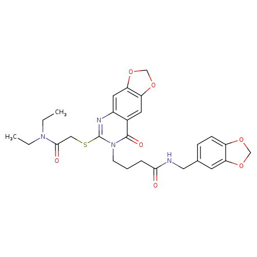 N-[(2H-1,3-benzodioxol-5-yl)methyl]-4-(6-{[(diethylcarbamoyl)methyl]sulfanyl}-8-oxo-2H,7H,8H-[1,3]dioxolo[4,5-g]quinazolin-7-yl)butanamide