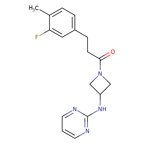 3-(3-fluoro-4-methylphenyl)-1-{3-[(pyrimidin-2-yl)amino]azetidin-1-yl}propan-1-one