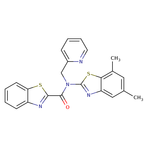 N-(5,7-dimethyl-1,3-benzothiazol-2-yl)-N-[(pyridin-2-yl)methyl]-1,3-benzothiazole-2-carboxamide