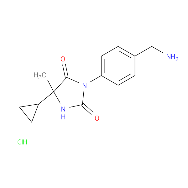 3-[4-(aminomethyl)phenyl]-5-cyclopropyl-5-methylimidazolidine-2,4-dione hydrochloride
