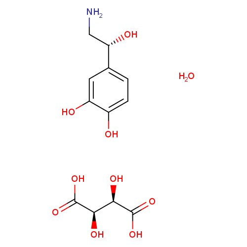1,2-Benzenediol, 4-(2-amino-1-hydroxyethyl)-, (R)-,(2R,3R)-2,3-dihydroxybutanedioate (1:1) (salt), monohydrate