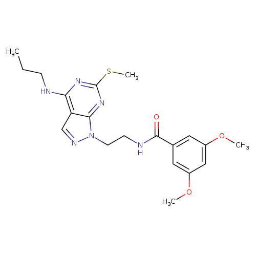 3,5-dimethoxy-N-{2-[6-(methylsulfanyl)-4-(propylamino)-1H-pyrazolo[3,4-d]pyrimidin-1-yl]ethyl}benzamide