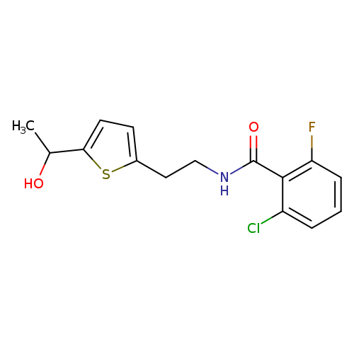 2-chloro-6-fluoro-N-{2-[5-(1-hydroxyethyl)thiophen-2-yl]ethyl}benzamide