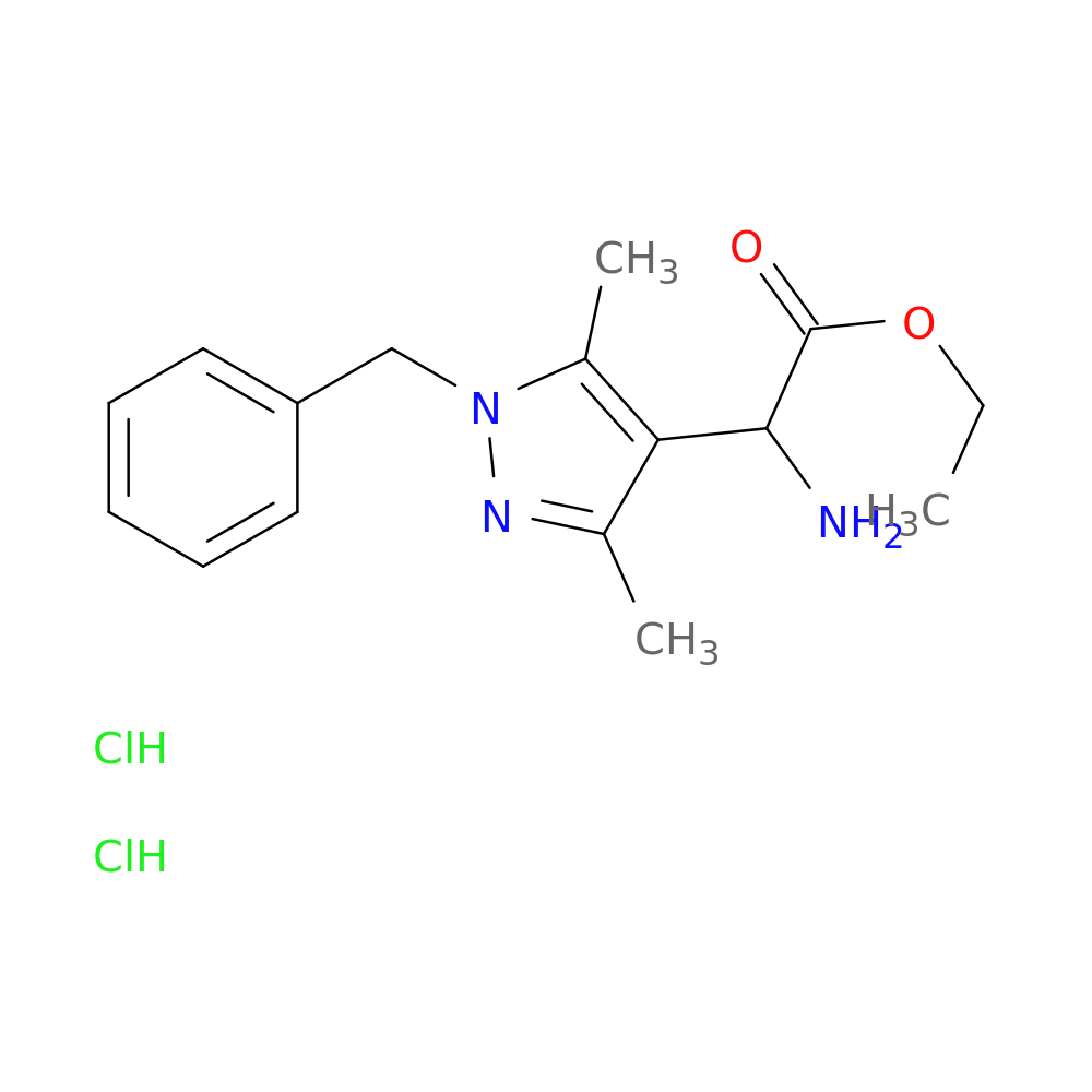 ethyl 2-amino-2-(1-benzyl-3,5-dimethyl-1H-pyrazol-4-yl)acetate dihydrochloride
