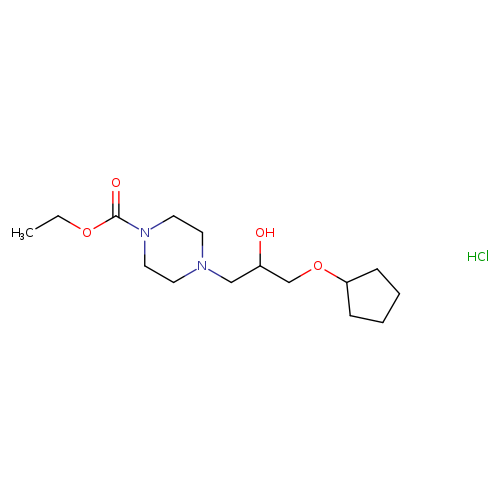 ethyl 4-[3-(cyclopentyloxy)-2-hydroxypropyl]piperazine-1-carboxylate hydrochloride