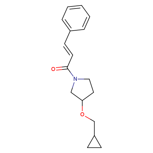 (2E)-1-[3-(cyclopropylmethoxy)pyrrolidin-1-yl]-3-phenylprop-2-en-1-one