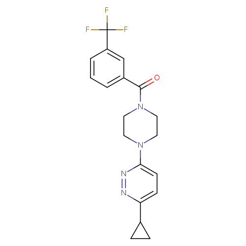 3-cyclopropyl-6-{4-[3-(trifluoromethyl)benzoyl]piperazin-1-yl}pyridazine