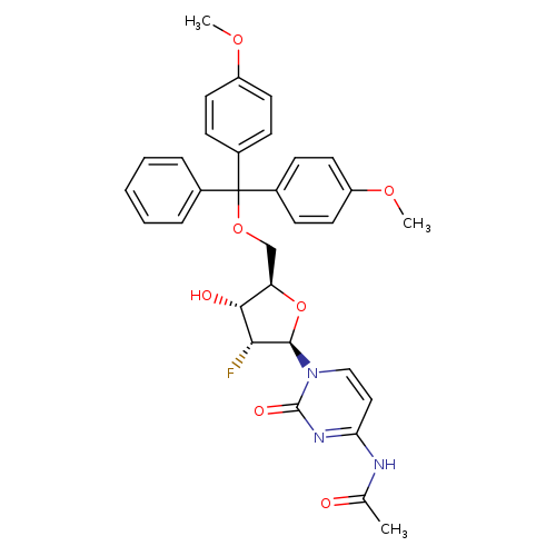 N-(1-((2R,3R,4R,5R)-5-((Bis(4-methoxyphenyl)(phenyl)methoxy)methyl)-3-fluoro-4-hydroxytetrahydrofuran-2-yl)-2-oxo-1,2-dihydropyrimidin-4-yl)acetamide