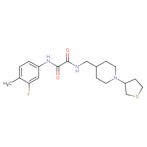 N'-(3-fluoro-4-methylphenyl)-N-{[1-(thiolan-3-yl)piperidin-4-yl]methyl}ethanediamide